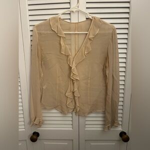 Elegant Cream Ruffle Blouse